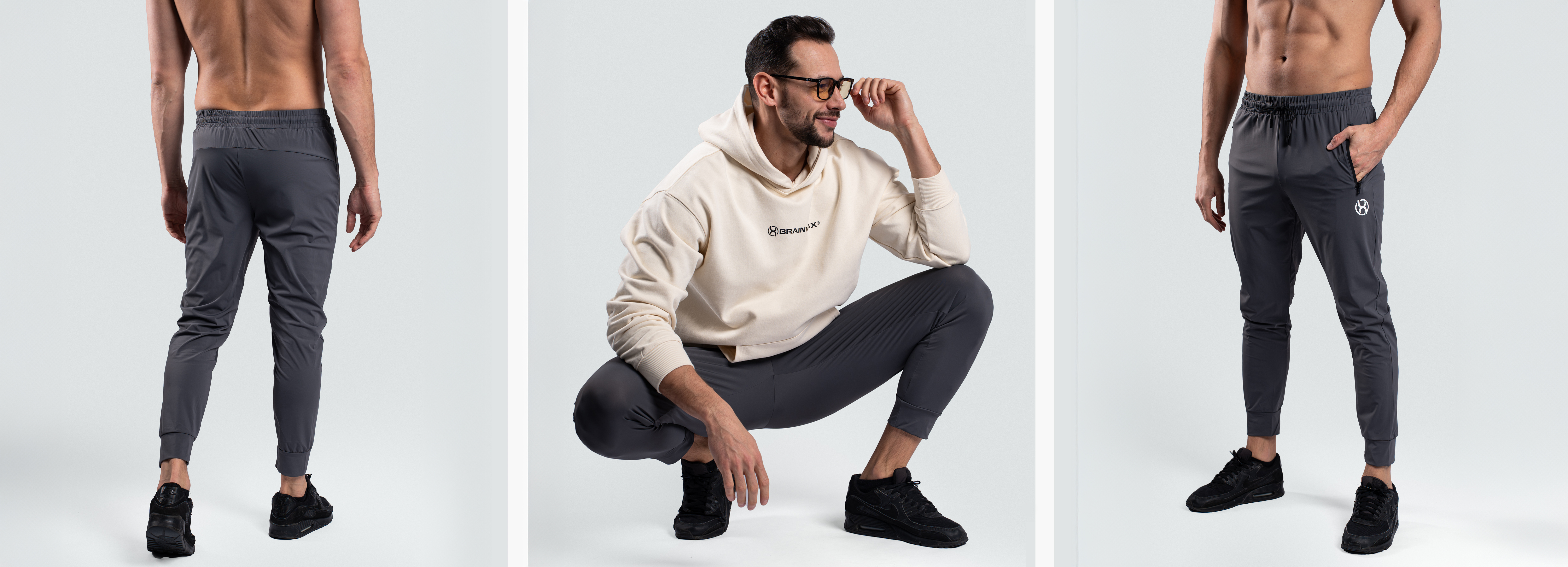 šedé kalhoty basic